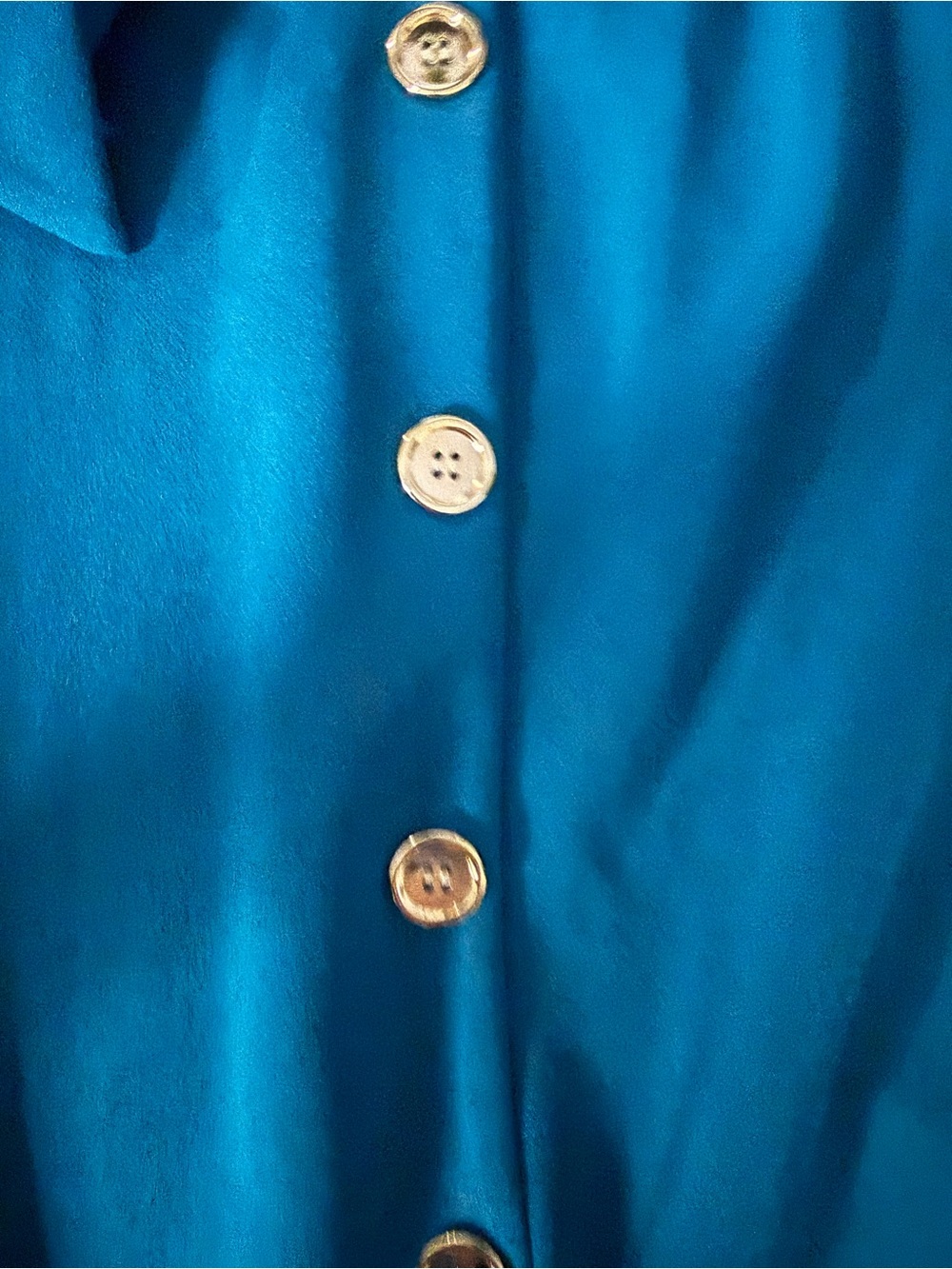 Teal Sleeveless Belted Button-Front Ruffle Dress - Picture 3 of 7